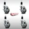 Service Caster 4'' SS Gray Poly Swivel 1-1/2'' Expanding Stem Caster Set with Brake, 4PK SCC-SSEX20S414-PPUB-TLB-112-4 - alternate 2